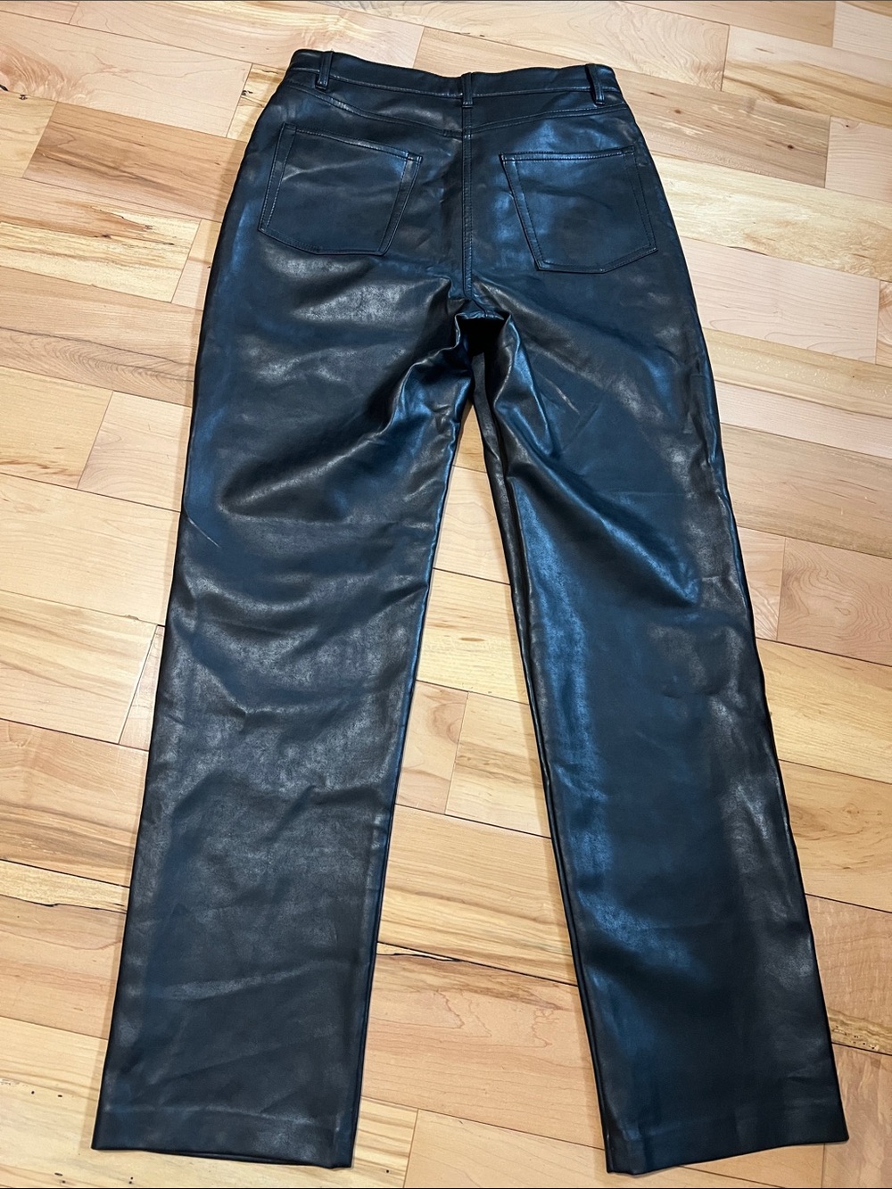 Wilfred Black Straight-Leg Faux Leather Pants - Picture 7 of 13